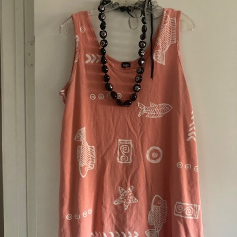 BABA HAWAII VINTAGE RESORT PULLON TANK DRESS HAWAIIAN BEACH POOL COVER COMFORT